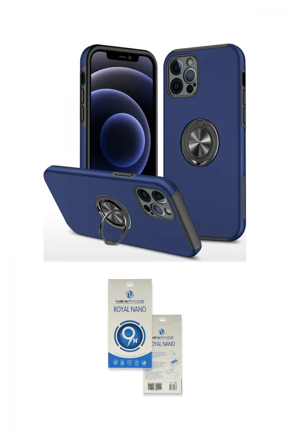 ieg™ iPhone 12 Pro Max Kılıf Odak Form Prime - Şeffaf Royal Nano Ekran Koruyucu