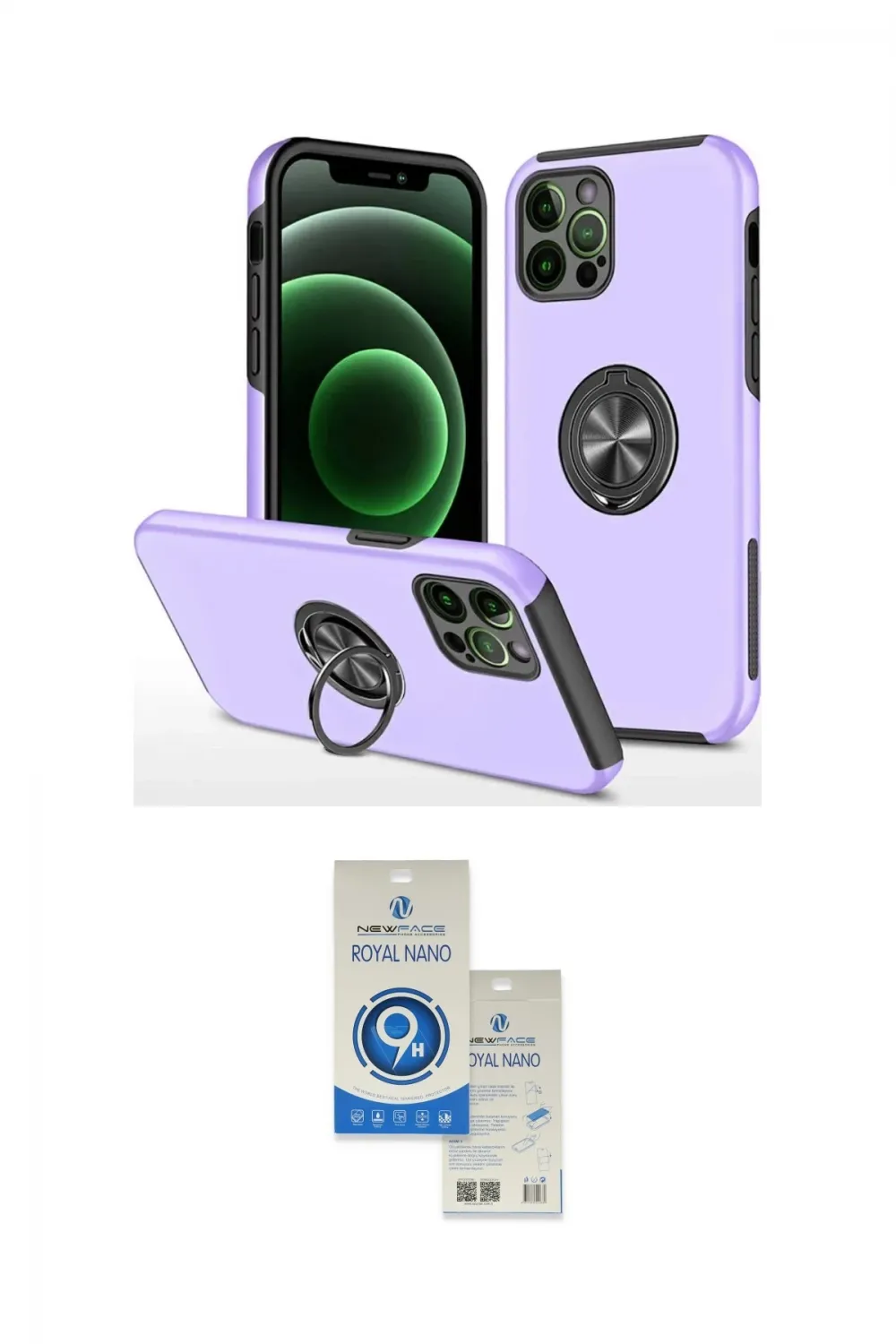 ieg™ iPhone 12 Pro Max Kılıf Odak Form Prime - Şeffaf Royal Nano Ekran Koruyucu