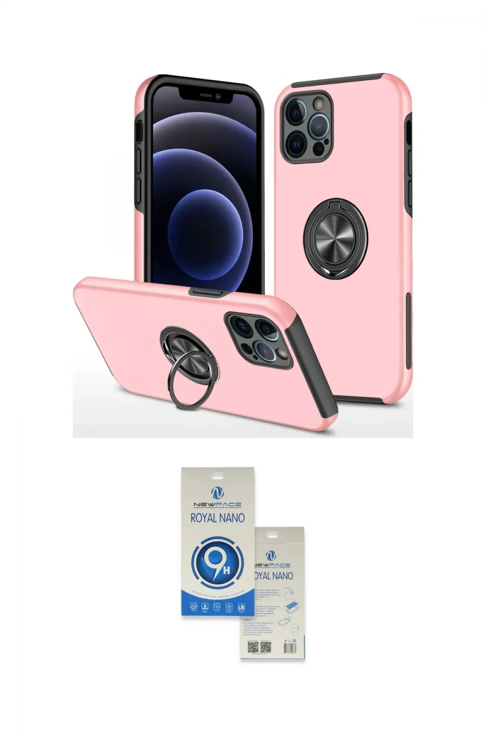 ieg™ iPhone 12 Pro Max Kılıf Odak Form Prime - Şeffaf Royal Nano Ekran Koruyucu