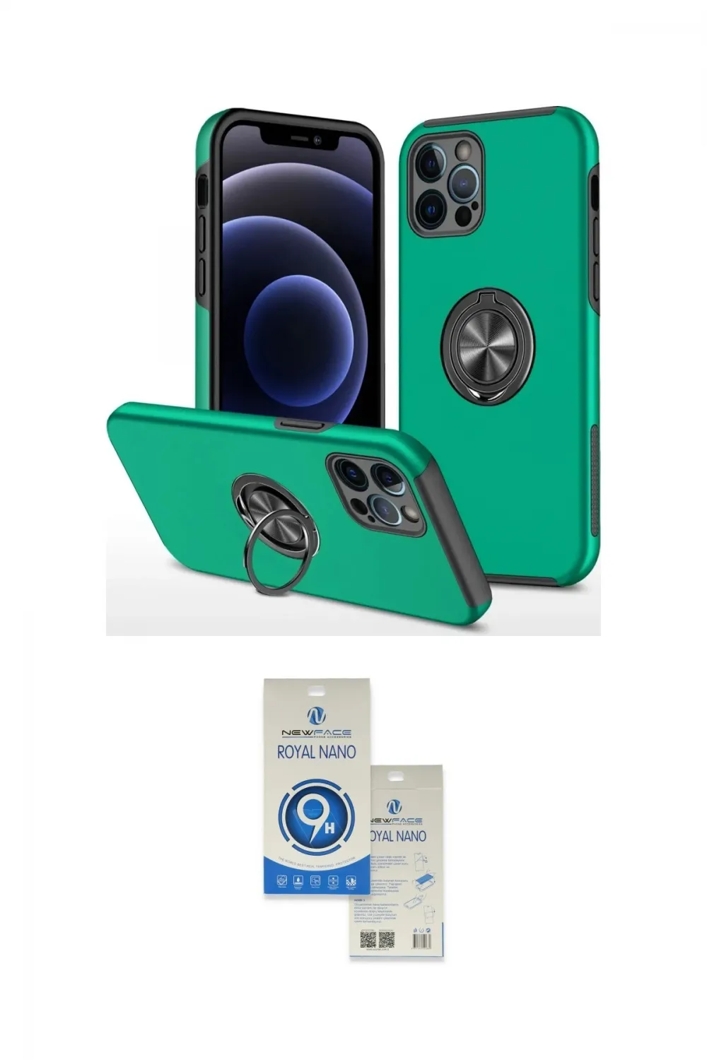 ieg™ iPhone 12 Pro Max Kılıf Odak Form Prime - Şeffaf Royal Nano Ekran Koruyucu