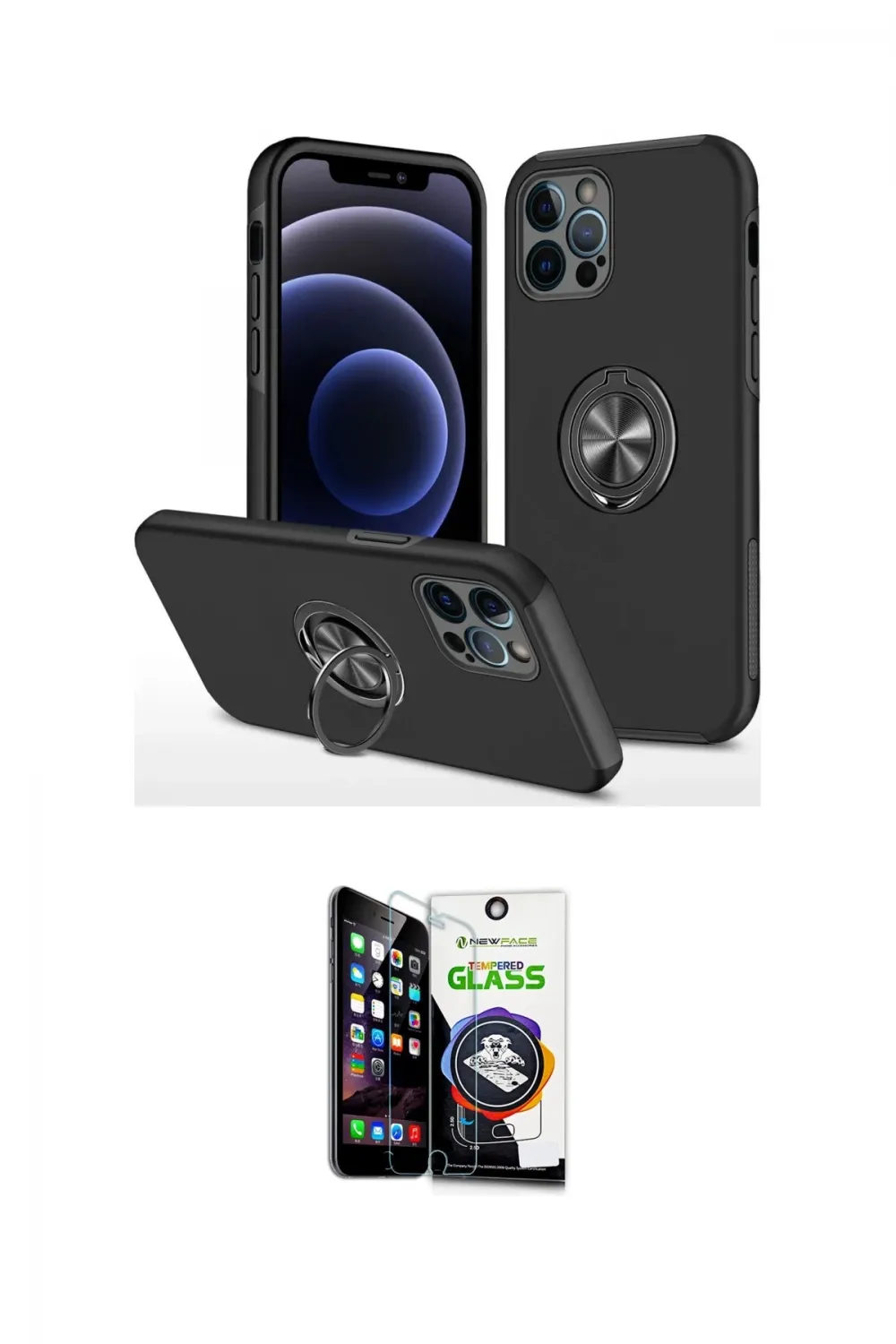ieg™ iPhone 12 Pro Max Kılıf Odak Form Prime - Şeffaf Temperli Cam Ekran Koruyucu