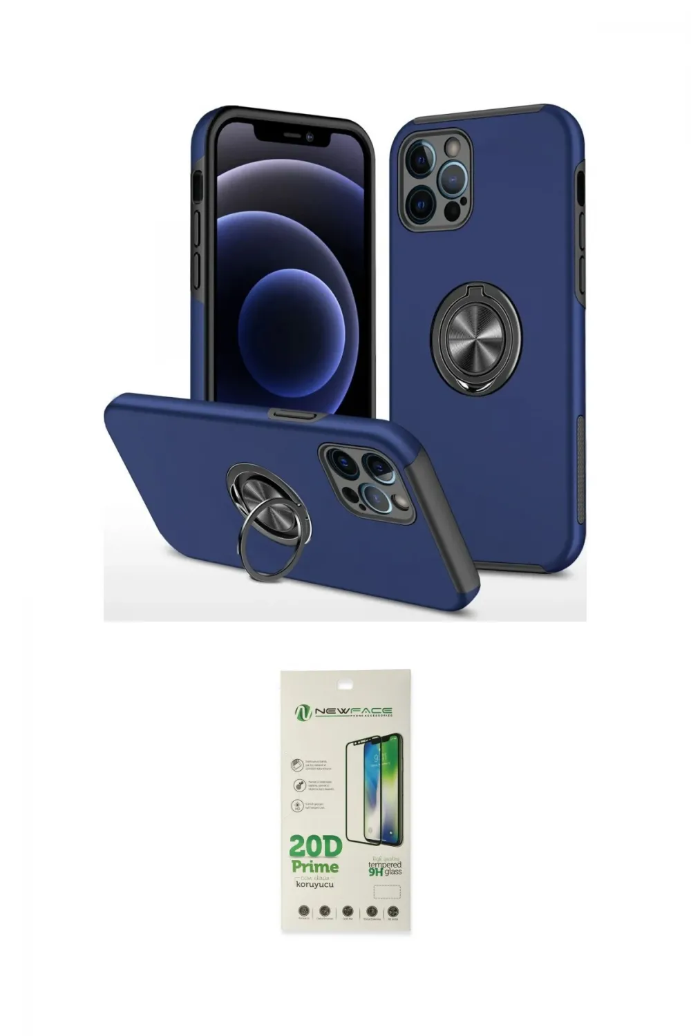 ieg™ iPhone 12 Pro Max Kılıf Odak Form Prime - Siyah 20D Premium Cam Ekran Koruyucu