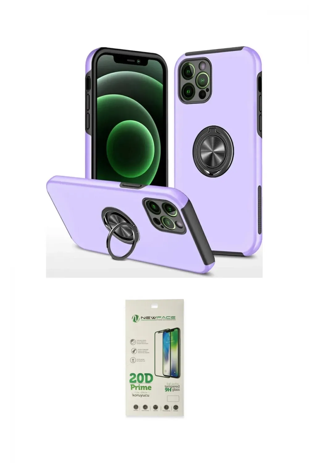 ieg™ iPhone 12 Pro Max Kılıf Odak Form Prime - Siyah 20D Premium Cam Ekran Koruyucu