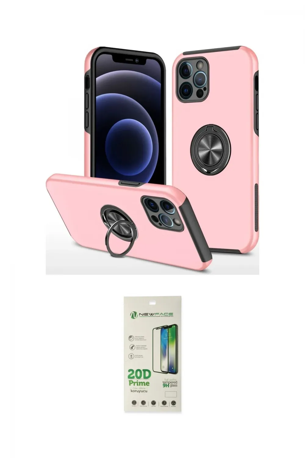 ieg™ iPhone 12 Pro Max Kılıf Odak Form Prime - Siyah 20D Premium Cam Ekran Koruyucu