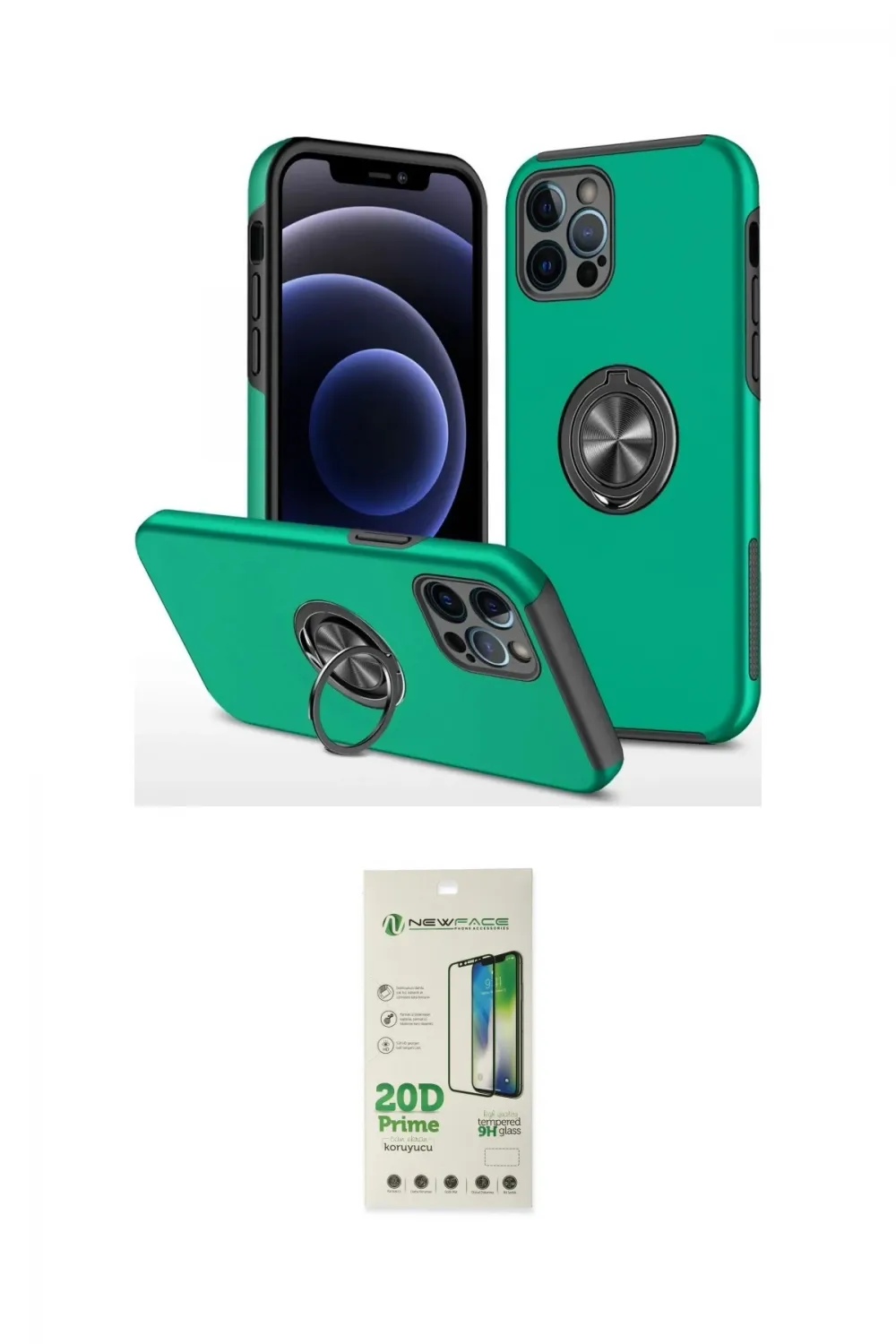 ieg™ iPhone 12 Pro Max Kılıf Odak Form Prime - Siyah 20D Premium Cam Ekran Koruyucu