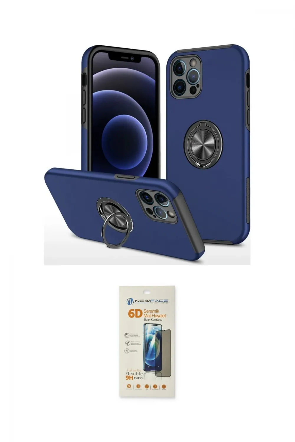 ieg™ iPhone 12 Pro Max Kılıf Odak Form Prime - Siyah 6D Mat Seramik Hayalet Nano Ekran Koruyucu