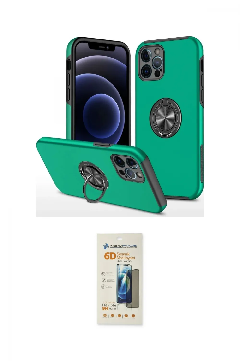 ieg™ iPhone 12 Pro Max Kılıf Odak Form Prime - Siyah 6D Mat Seramik Hayalet Nano Ekran Koruyucu