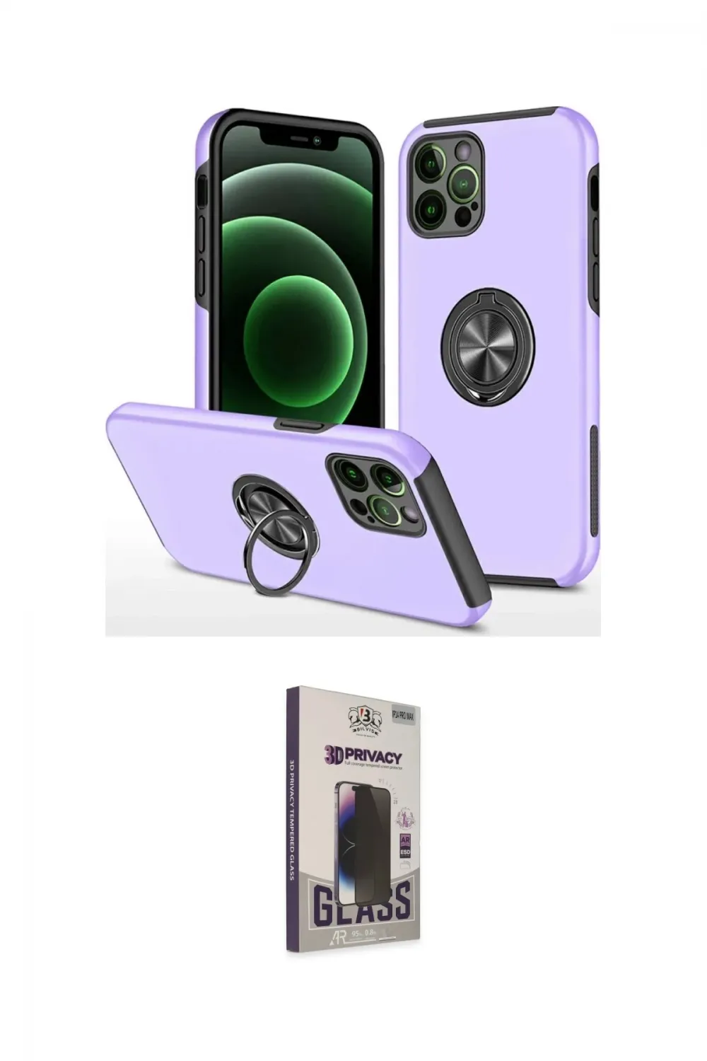 ieg™ iPhone 12 Pro Max Kılıf Odak Form Prime - Siyah Bilvis Hayalet Cam Ekran Koruyucu