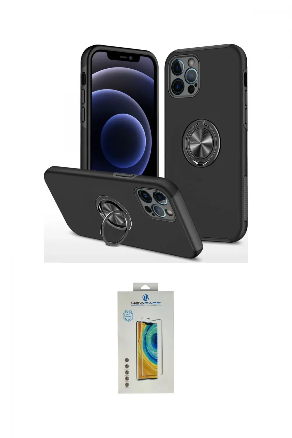 ieg™ iPhone 12 Pro Max Kılıf Odak Form Prime - Siyah Polymer Nano Ekran Koruyucu