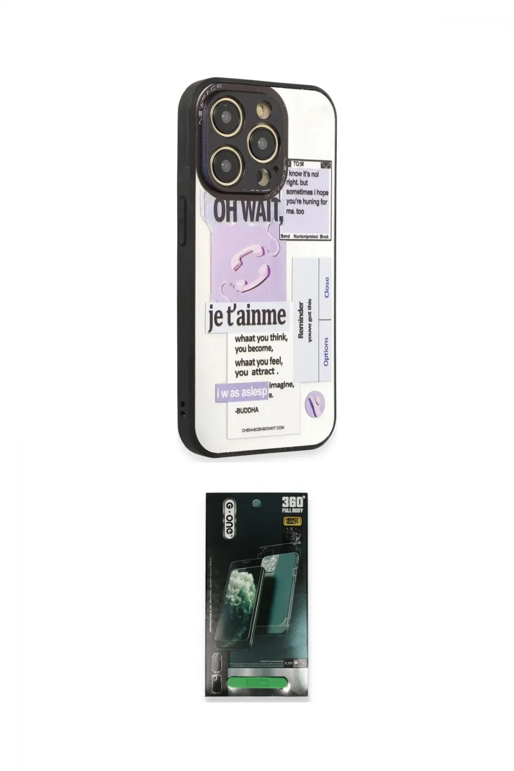 ieg™ iPhone 12 Pro Max Kılıf Odak Klasik Serisi - Şeffaf 360 Full Body Arka Koruyucu