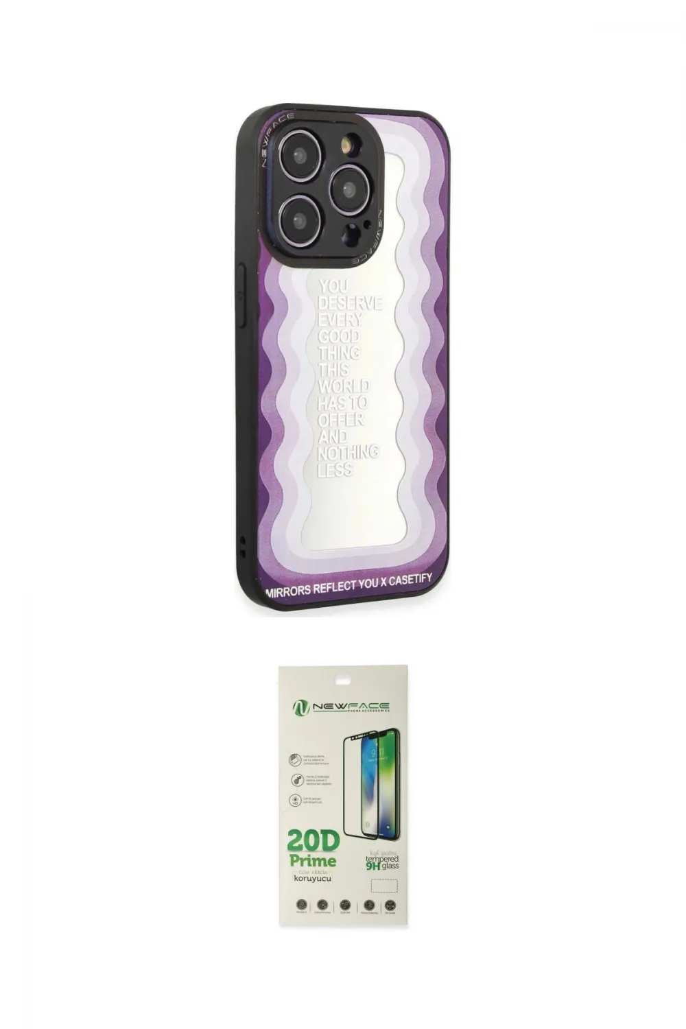 ieg™ iPhone 12 Pro Max Kılıf Odak Klasik Serisi - Siyah 20D Premium Cam Ekran Koruyucu