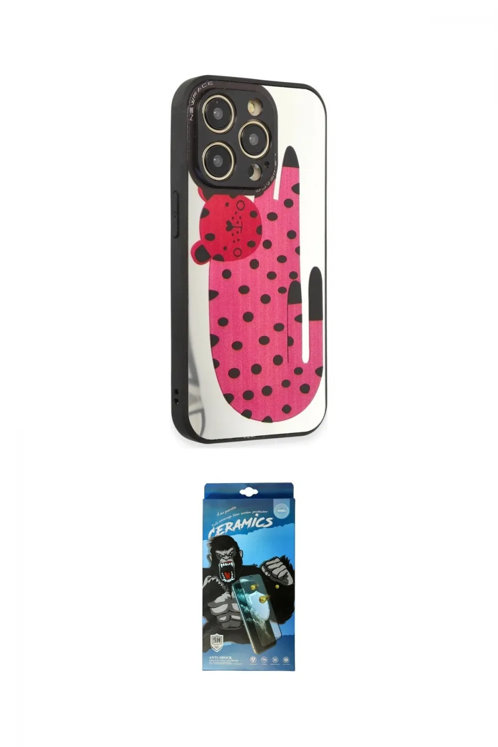 ieg™ iPhone 12 Pro Max Kılıf Odak Klasik Serisi - Siyah 34D Izgaralı Cam