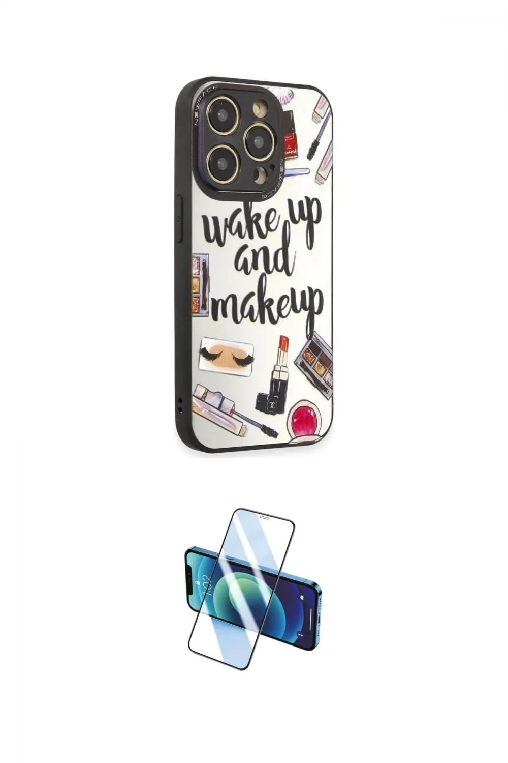 ieg™ iPhone 12 Pro Max Kılıf Odak Klasik Serisi - Siyah 3D Antistatik Cam Ekran Koruyucu