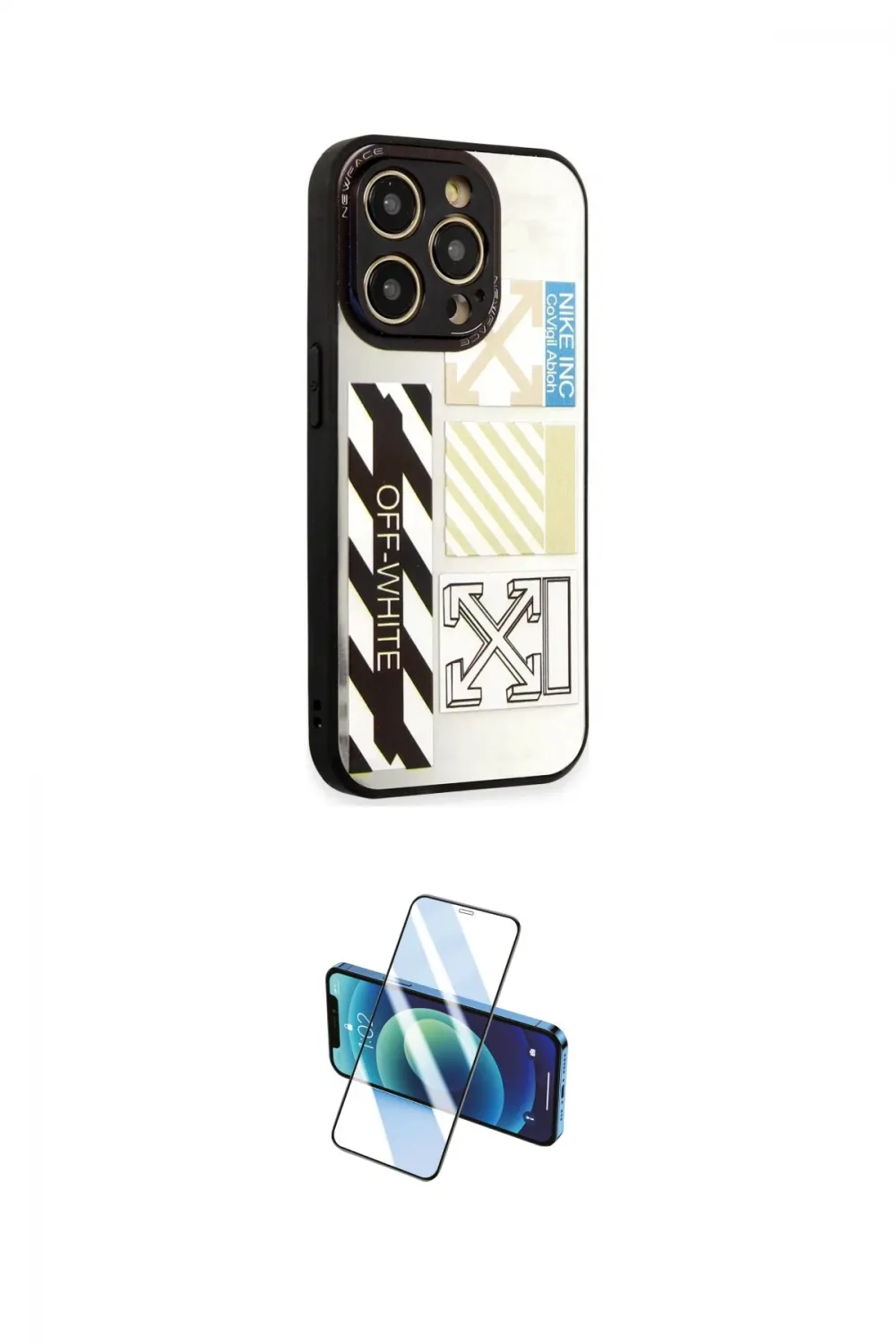 ieg™ iPhone 12 Pro Max Kılıf Odak Klasik Serisi - Siyah 3D Antistatik Cam Ekran Koruyucu