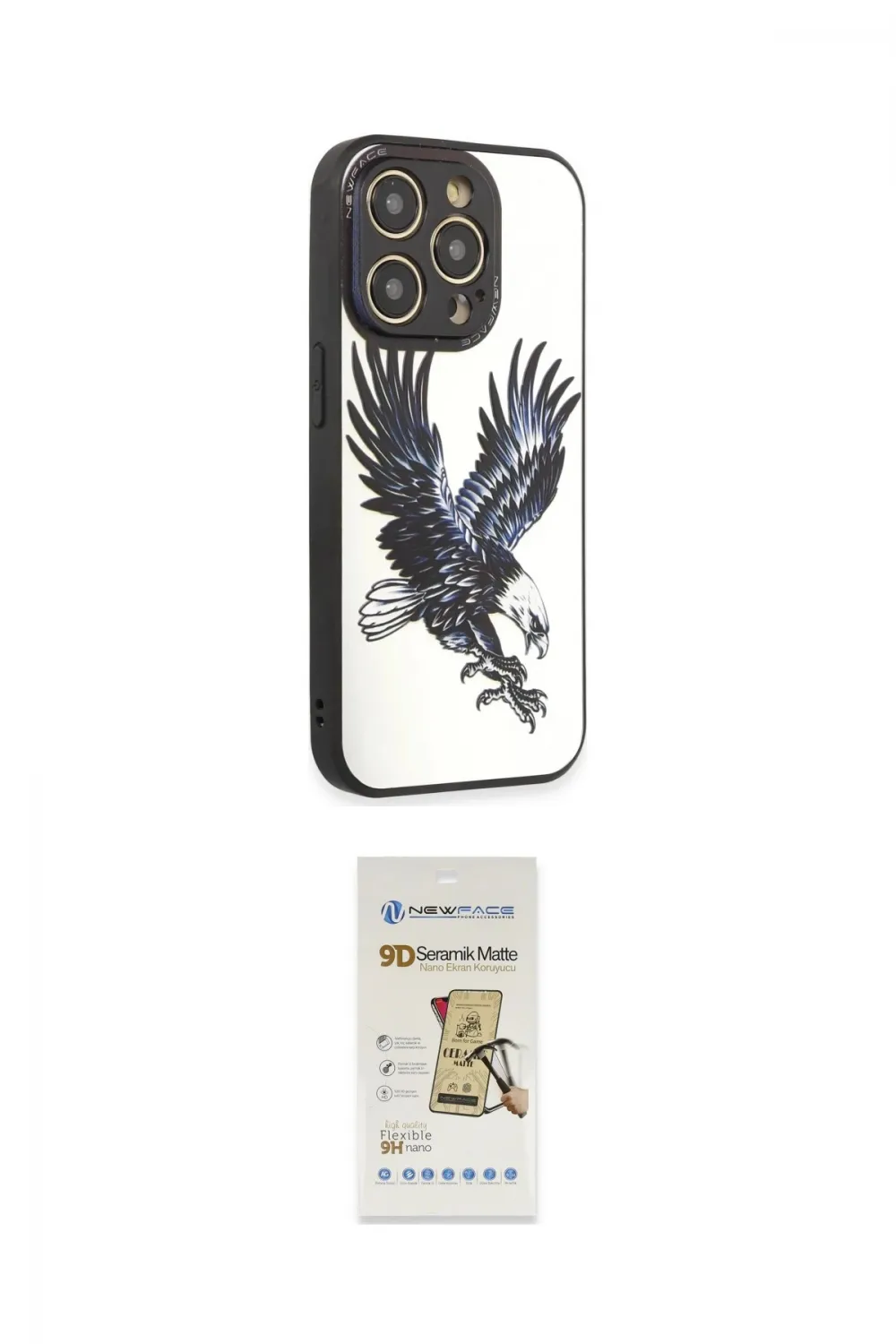 ieg™ iPhone 12 Pro Max Kılıf Odak Klasik Serisi - Siyah Mat Seramik Nano Ekran Koruyucu
