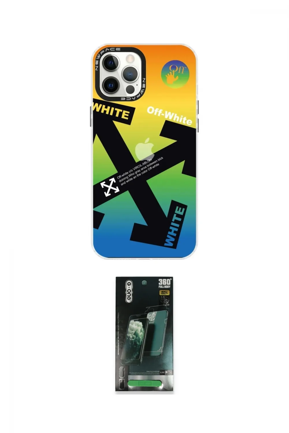 ieg™ iPhone 12 Pro Max Kılıf Siluet Çizgi Koleksiyonu - Şeffaf 360 Full Body Arka Koruyucu