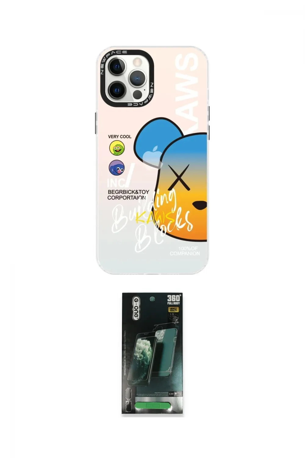 ieg™ iPhone 12 Pro Max Kılıf Siluet Çizgi Koleksiyonu - Şeffaf 360 Full Body Arka Koruyucu