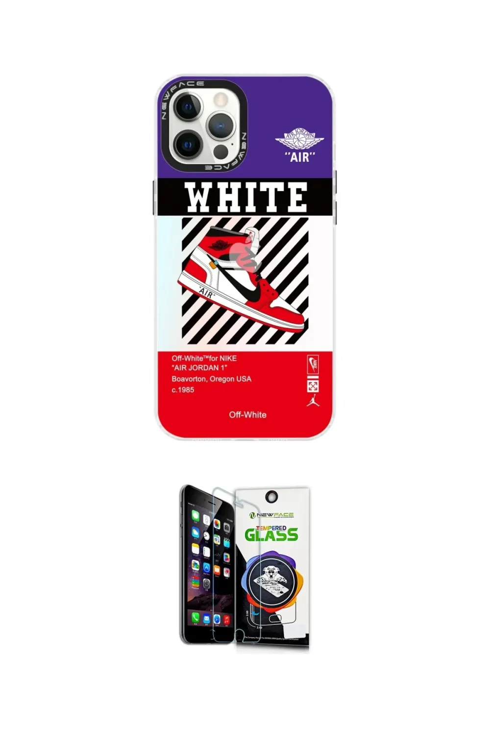 ieg™ iPhone 12 Pro Max Kılıf Siluet Çizgi Koleksiyonu - Şeffaf Temperli Cam Ekran Koruyucu