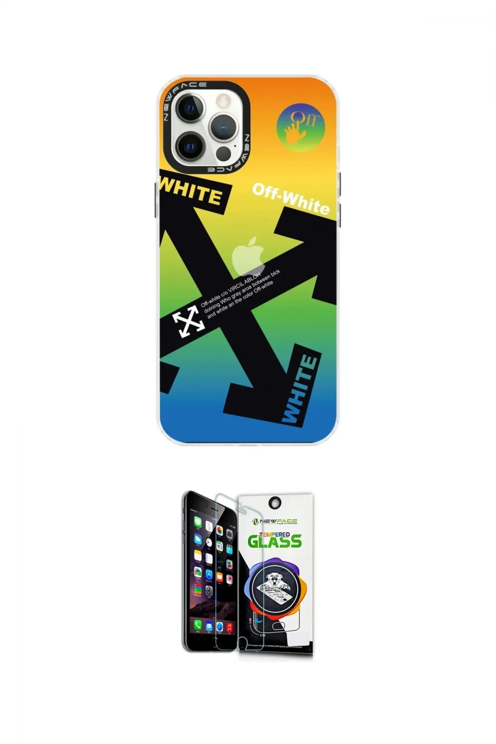 ieg™ iPhone 12 Pro Max Kılıf Siluet Çizgi Koleksiyonu - Şeffaf Temperli Cam Ekran Koruyucu