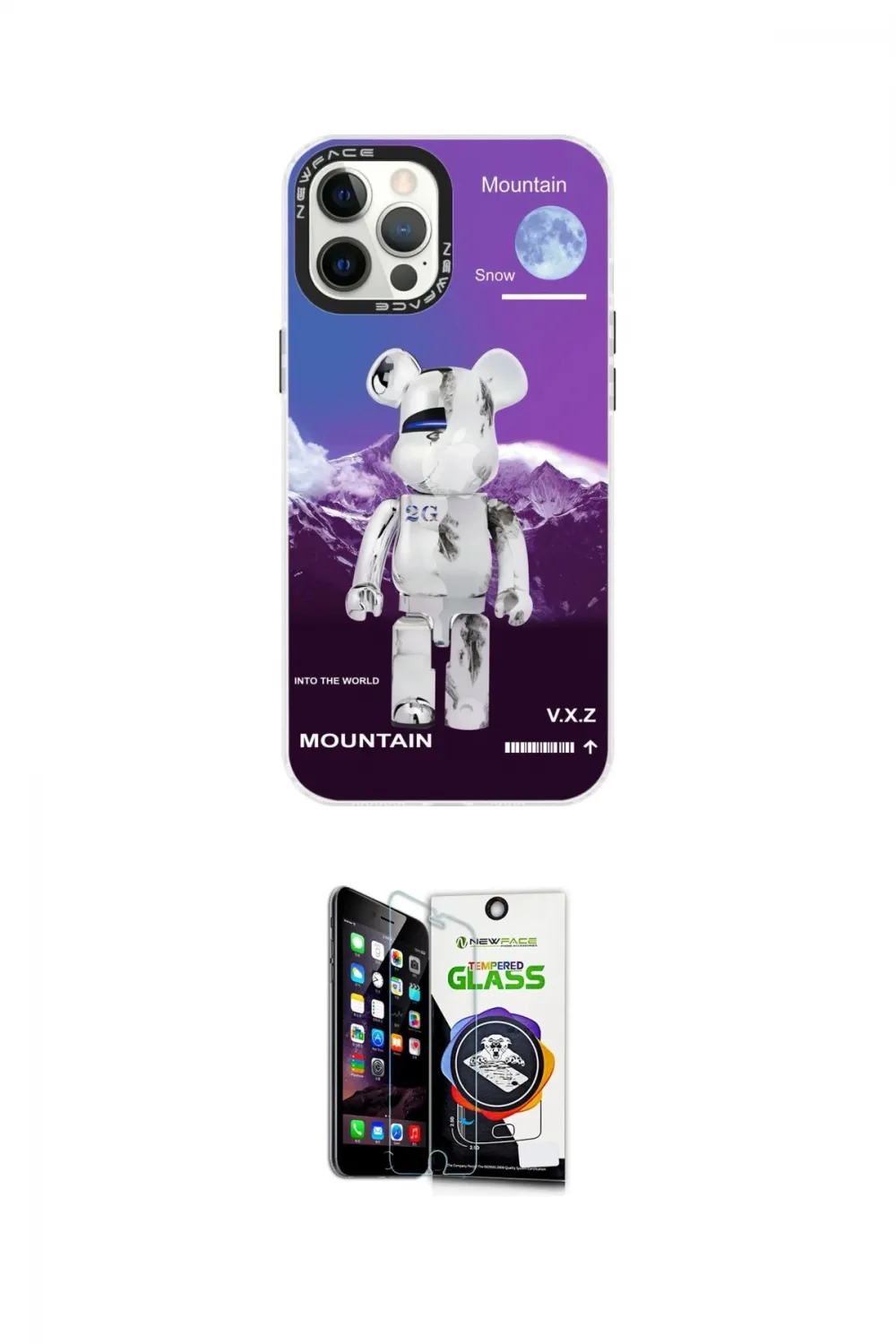ieg™ iPhone 12 Pro Max Kılıf Siluet Çizgi Koleksiyonu - Şeffaf Temperli Cam Ekran Koruyucu