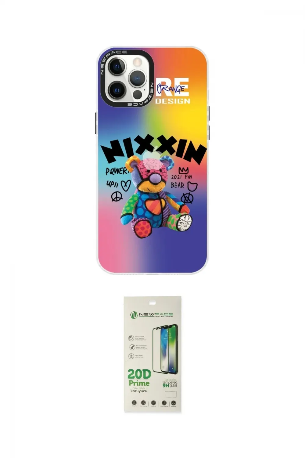 ieg™ iPhone 12 Pro Max Kılıf Siluet Çizgi Koleksiyonu - Siyah 20D Premium Cam Ekran Koruyucu