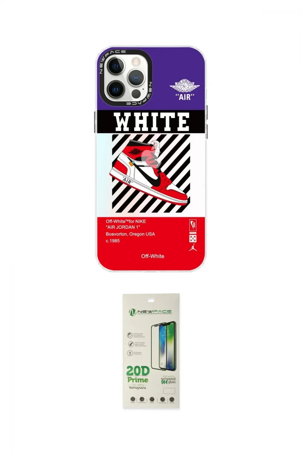 ieg™ iPhone 12 Pro Max Kılıf Siluet Çizgi Koleksiyonu - Siyah 20D Premium Cam Ekran Koruyucu