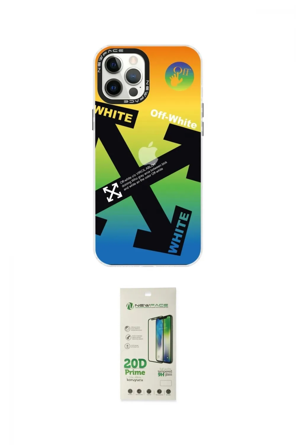ieg™ iPhone 12 Pro Max Kılıf Siluet Çizgi Koleksiyonu - Siyah 20D Premium Cam Ekran Koruyucu