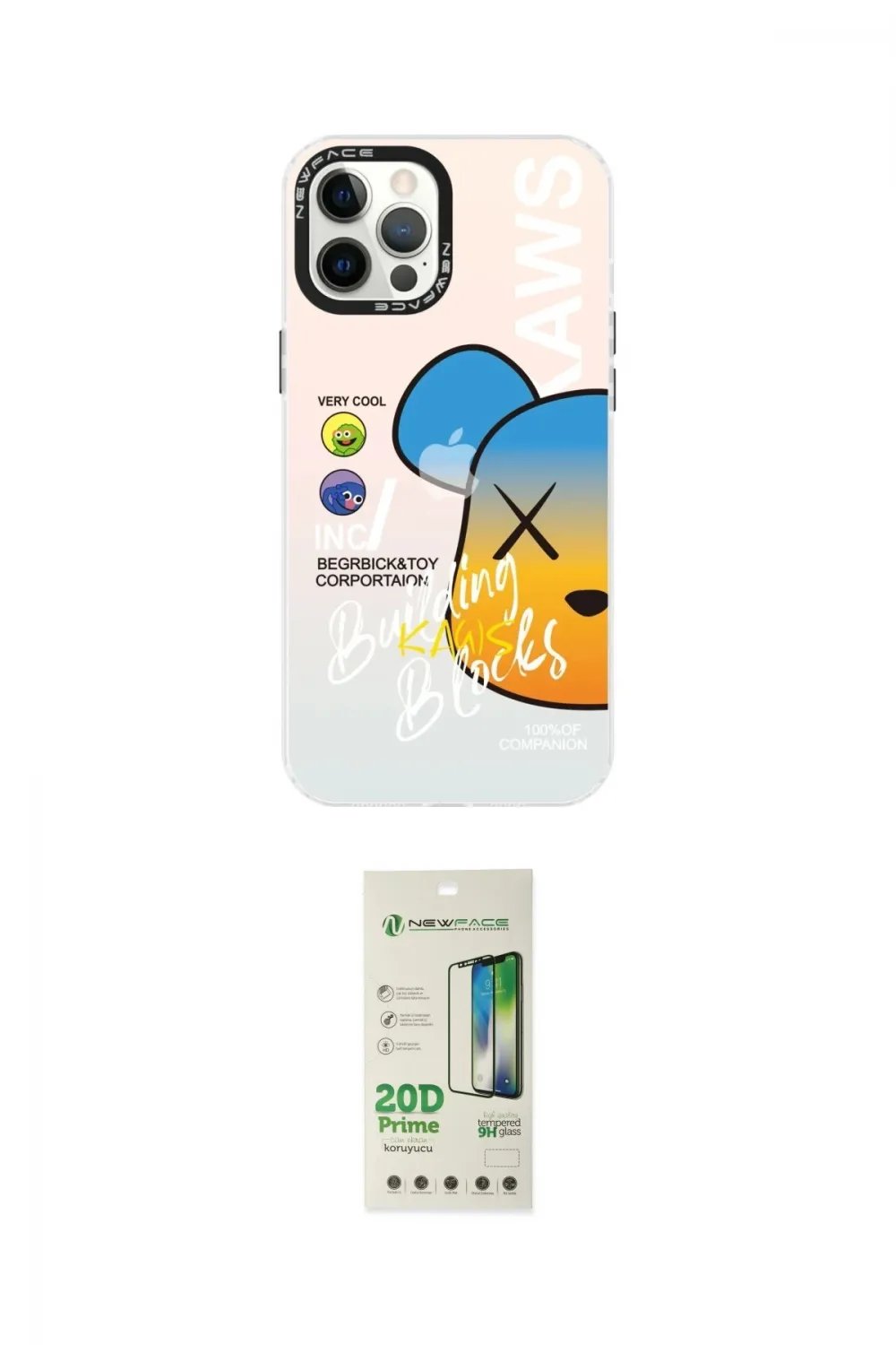 ieg™ iPhone 12 Pro Max Kılıf Siluet Çizgi Koleksiyonu - Siyah 20D Premium Cam Ekran Koruyucu