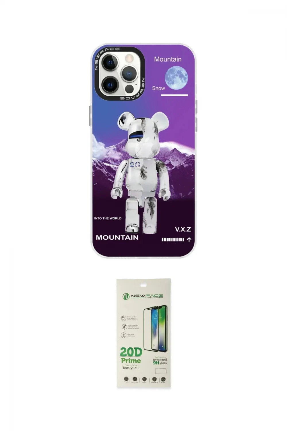 ieg™ iPhone 12 Pro Max Kılıf Siluet Çizgi Koleksiyonu - Siyah 20D Premium Cam Ekran Koruyucu