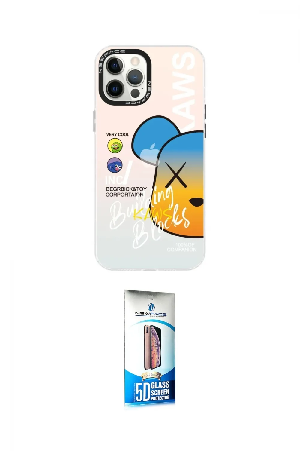 ieg™ iPhone 12 Pro Max Kılıf Siluet Çizgi Koleksiyonu - Siyah 5D Eko Cam Ekran Koruyucu