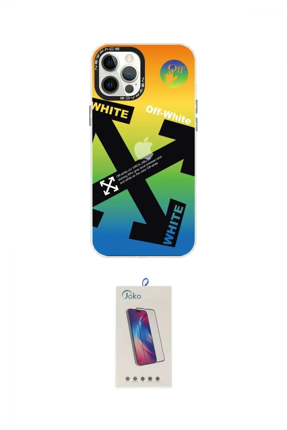ieg™ iPhone 12 Pro Max Kılıf Siluet Çizgi Koleksiyonu - Siyah Joko 5D Cam
