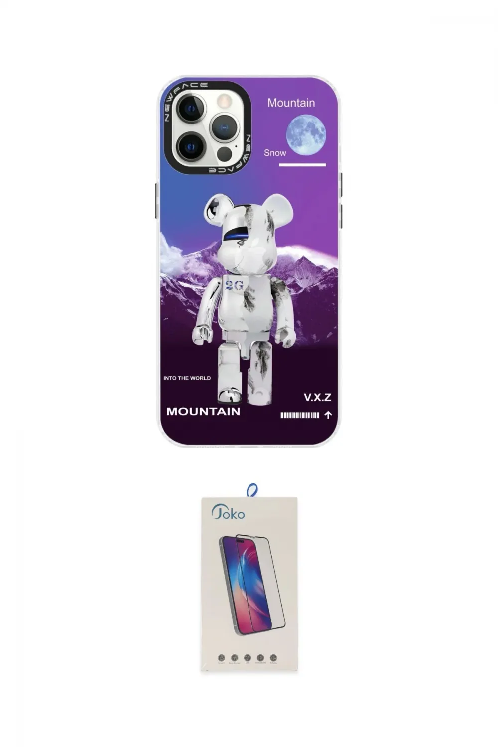 ieg™ iPhone 12 Pro Max Kılıf Siluet Çizgi Koleksiyonu - Siyah Joko 5D Cam