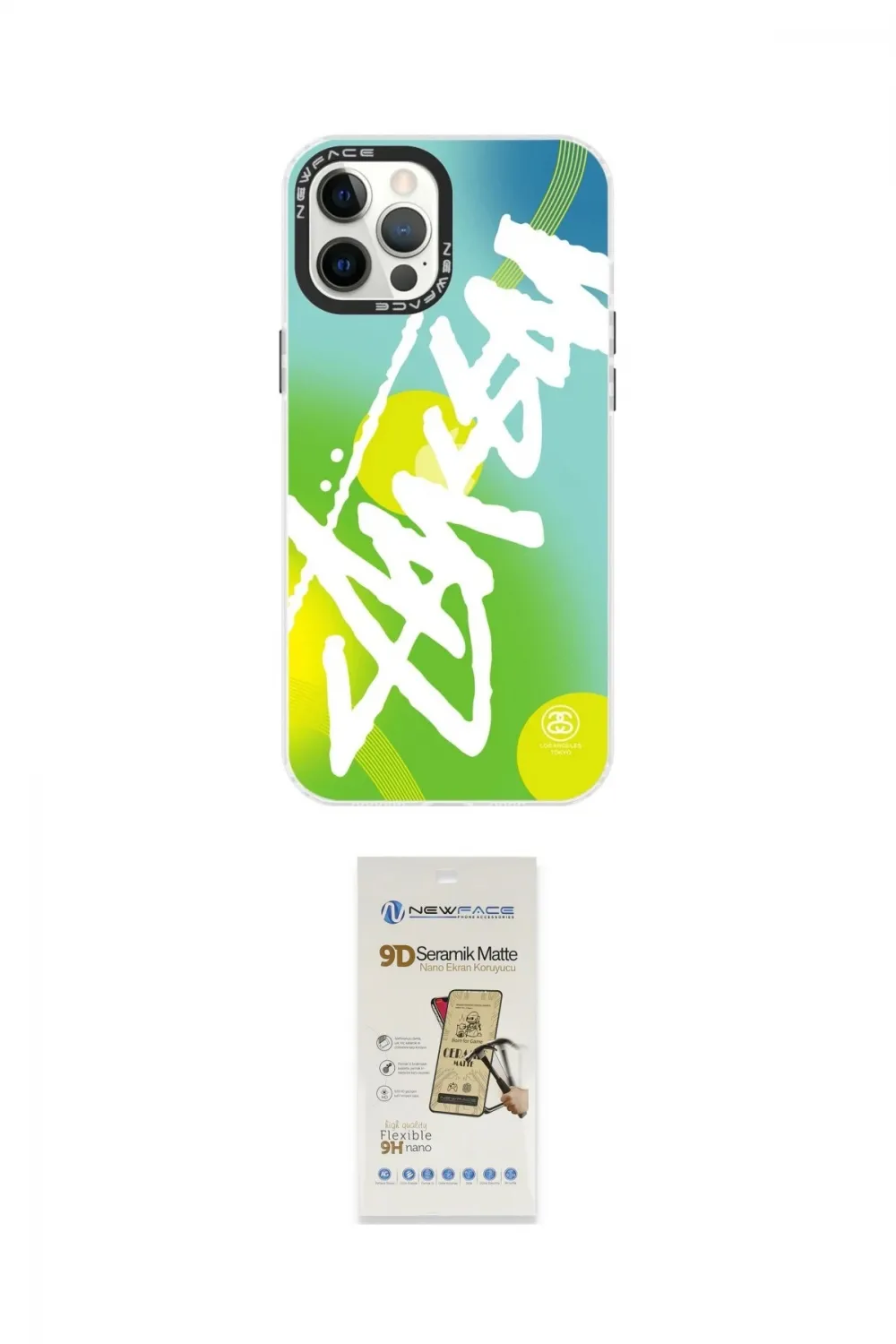 ieg™ iPhone 12 Pro Max Kılıf Siluet Çizgi Koleksiyonu - Siyah Mat Seramik Nano Ekran Koruyucu