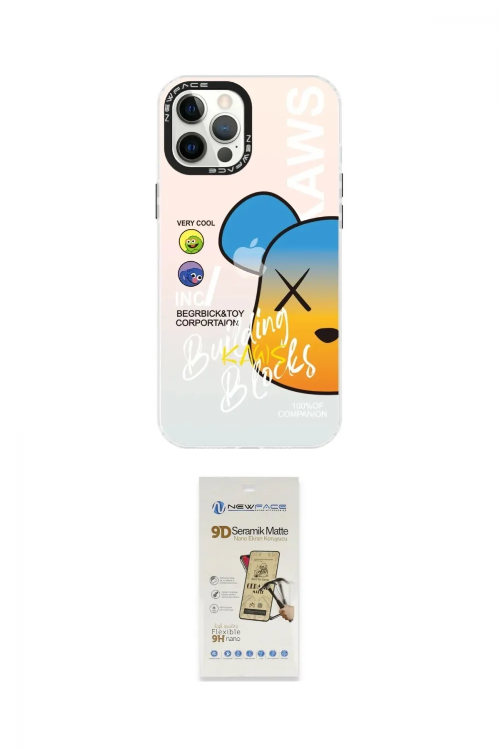 ieg™ iPhone 12 Pro Max Kılıf Siluet Çizgi Koleksiyonu - Siyah Mat Seramik Nano Ekran Koruyucu
