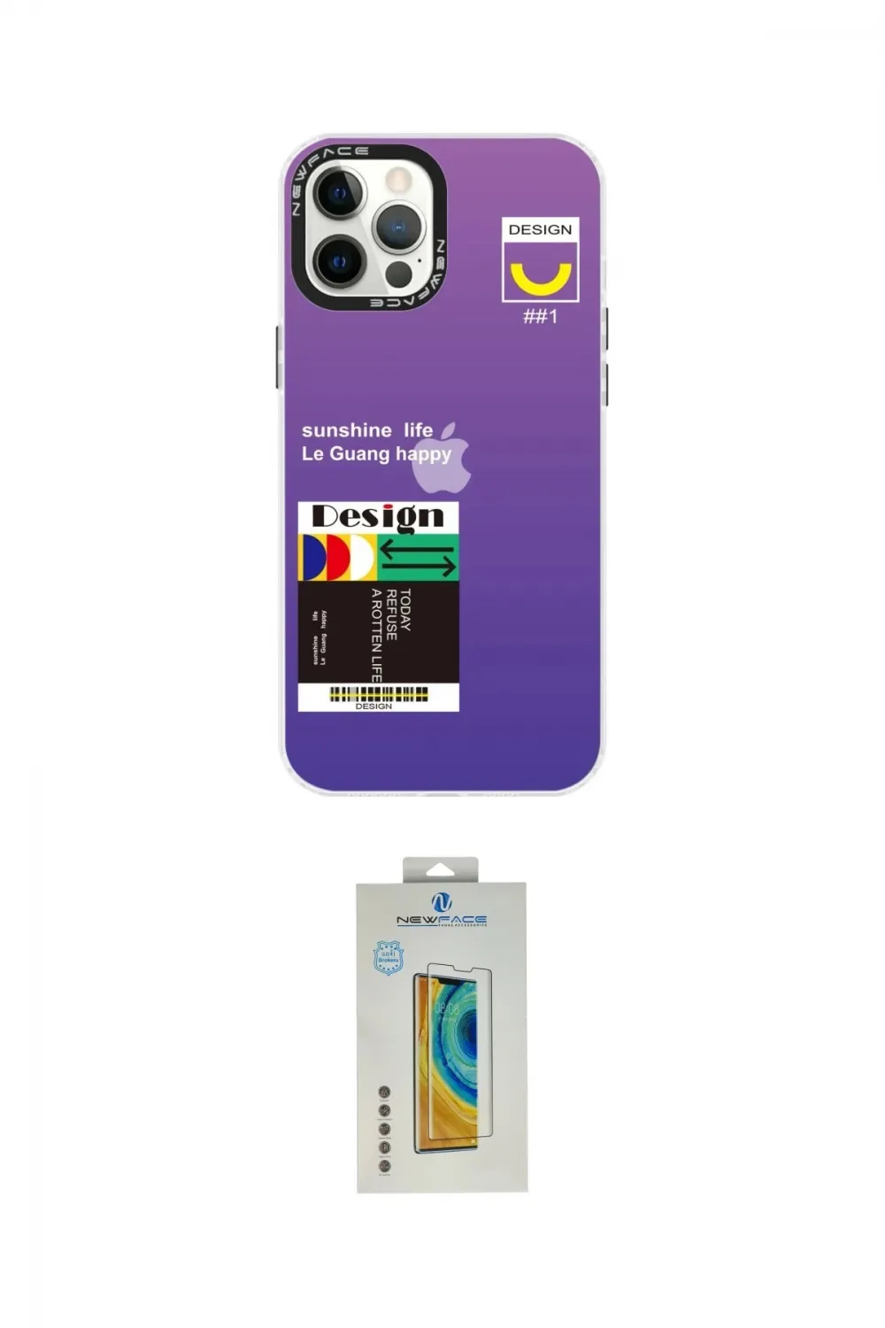 ieg™ iPhone 12 Pro Max Kılıf Siluet Çizgi Koleksiyonu - Siyah Polymer Nano Ekran Koruyucu