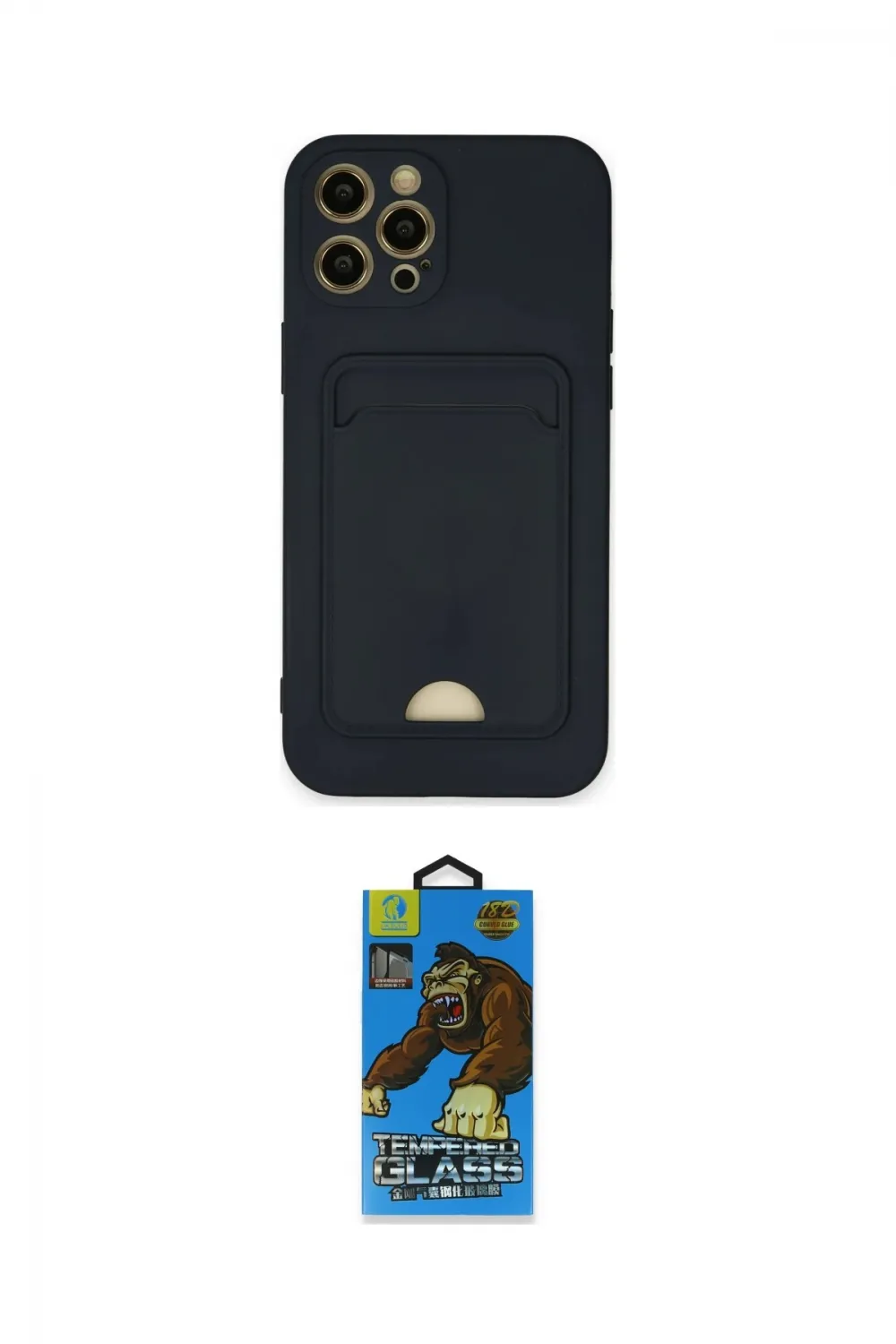 ieg™ iPhone 12 Pro Max Kılıf Vadi Çizgi Prime - Siyah 18D Cam Ekran Koruyucu