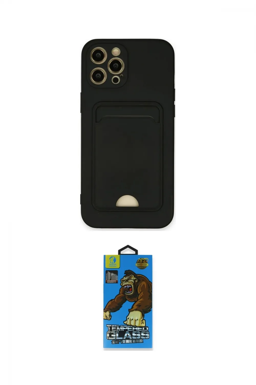 ieg™ iPhone 12 Pro Max Kılıf Vadi Çizgi Prime - Siyah 18D Cam Ekran Koruyucu