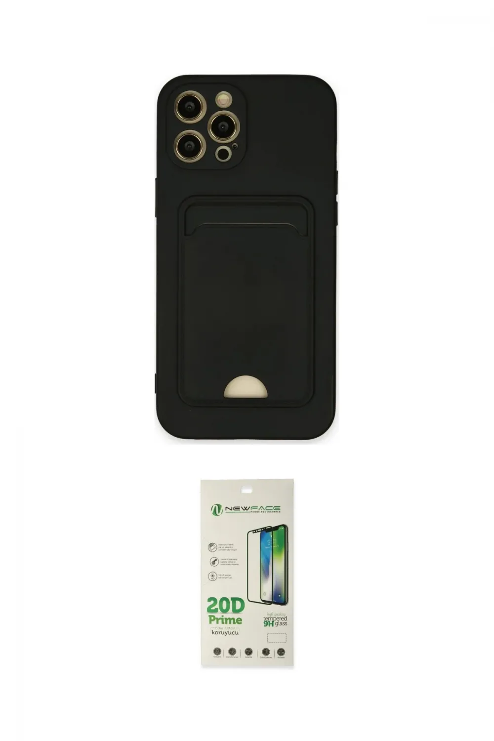 ieg™ iPhone 12 Pro Max Kılıf Vadi Çizgi Prime - Siyah 20D Premium Cam Ekran Koruyucu