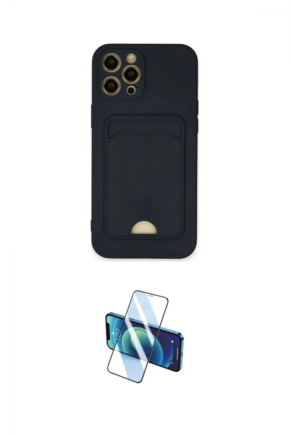 ieg™ iPhone 12 Pro Max Kılıf Vadi Çizgi Prime - Siyah 3D Antistatik Seramik Nano Ekran Koruyucu