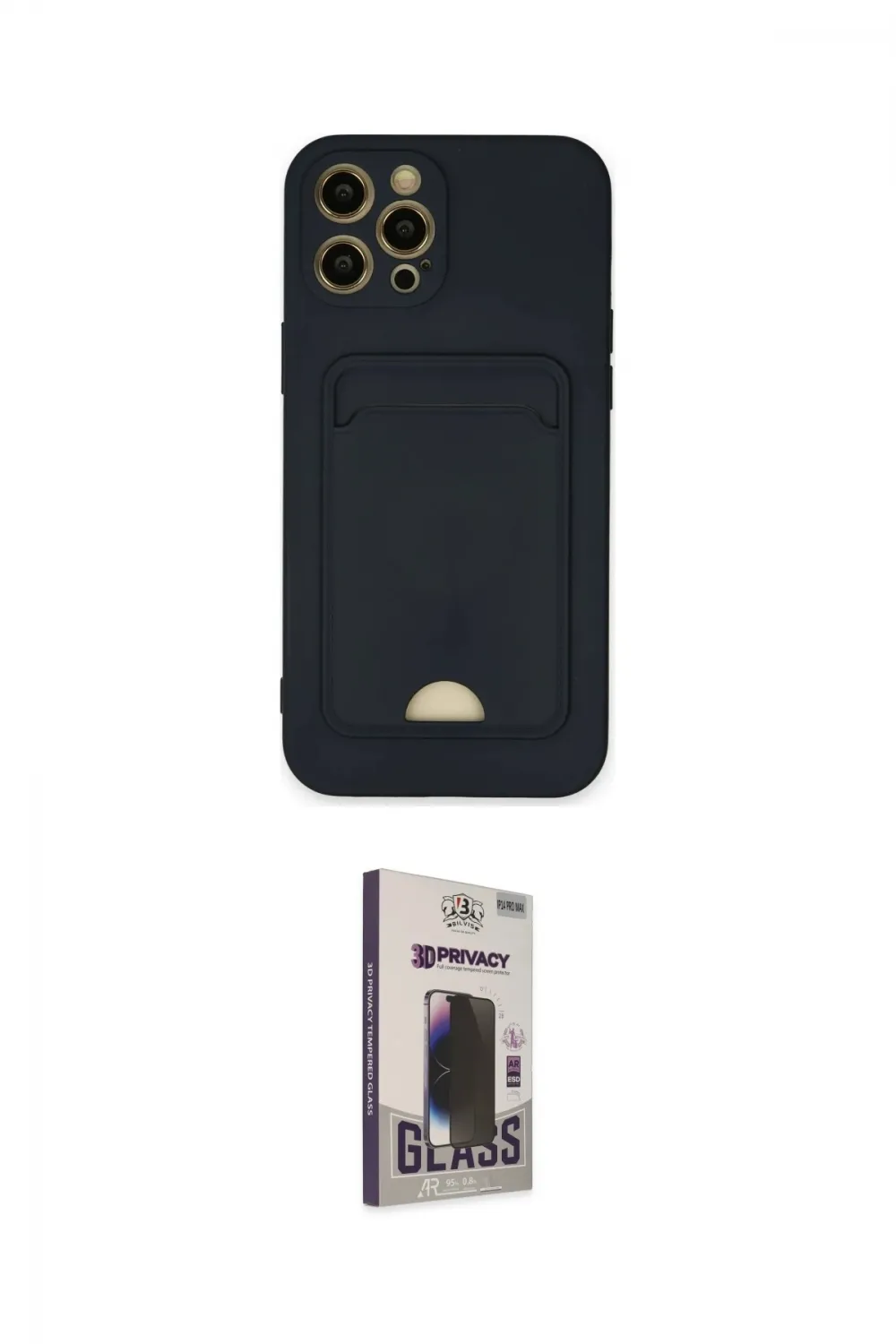 ieg™ iPhone 12 Pro Max Kılıf Vadi Çizgi Prime - Siyah Bilvis Hayalet Cam Ekran Koruyucu