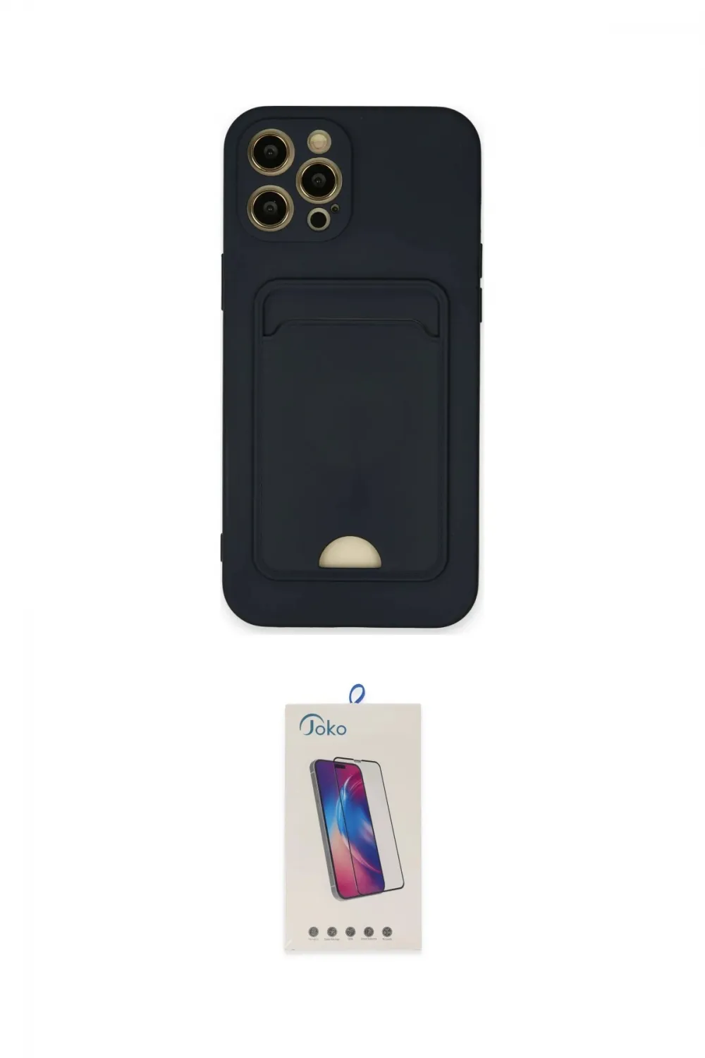 ieg™ iPhone 12 Pro Max Kılıf Vadi Çizgi Prime - Siyah Joko 5D Cam