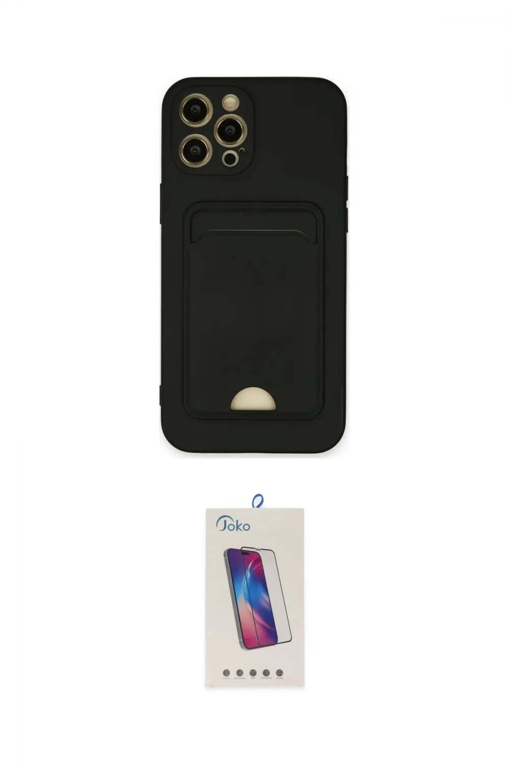 ieg™ iPhone 12 Pro Max Kılıf Vadi Çizgi Prime - Siyah Joko 5D Cam