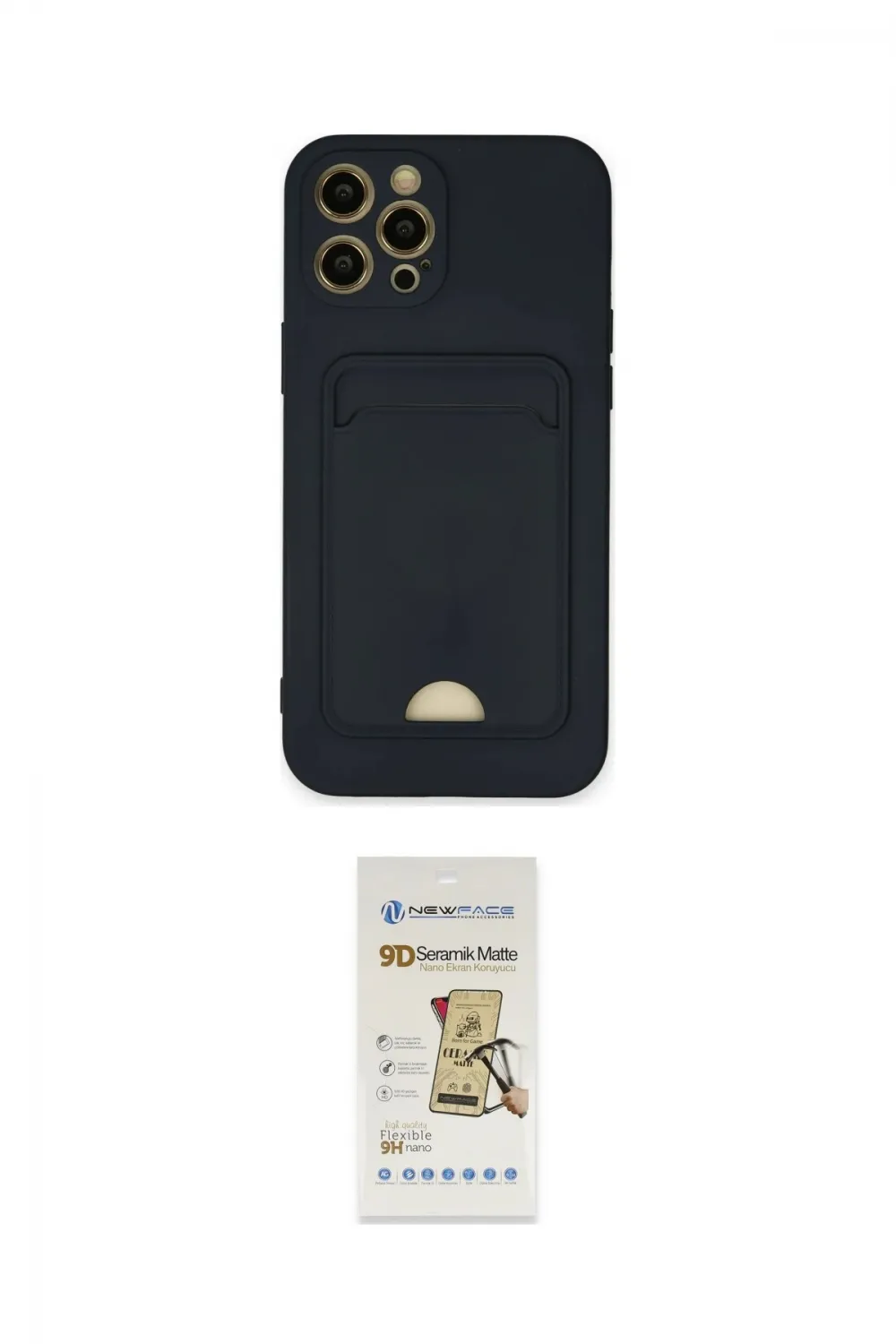 ieg™ iPhone 12 Pro Max Kılıf Vadi Çizgi Prime - Siyah Mat Seramik Nano Ekran Koruyucu