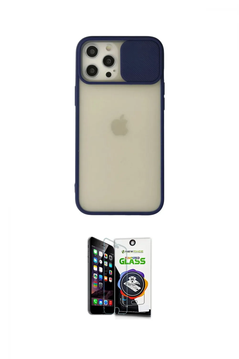 ieg™ iPhone 12 Pro Max Kılıf Vadi Çizgi - Şeffaf Temperli Cam Ekran Koruyucu