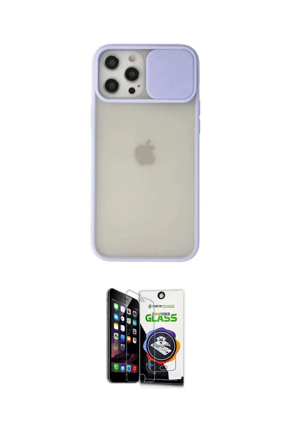 ieg™ iPhone 12 Pro Max Kılıf Vadi Çizgi - Şeffaf Temperli Cam Ekran Koruyucu