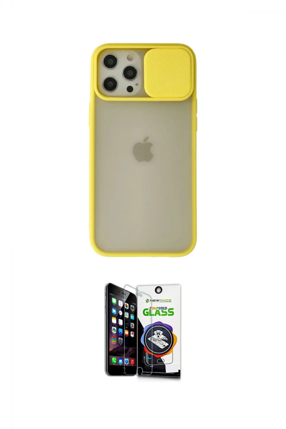 ieg™ iPhone 12 Pro Max Kılıf Vadi Çizgi - Şeffaf Temperli Cam Ekran Koruyucu