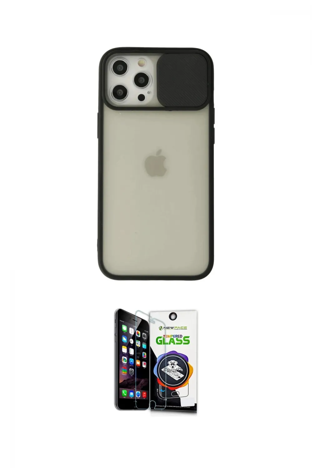 ieg™ iPhone 12 Pro Max Kılıf Vadi Çizgi - Şeffaf Temperli Cam Ekran Koruyucu