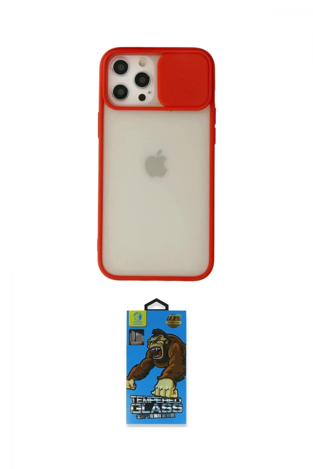 ieg™ iPhone 12 Pro Max Kılıf Vadi Çizgi - Siyah 18D Cam Ekran Koruyucu
