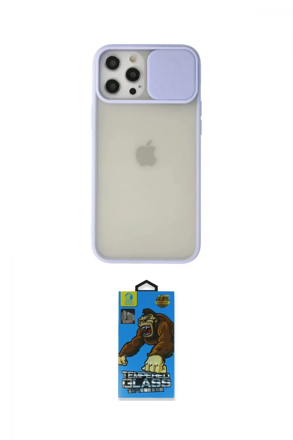ieg™ iPhone 12 Pro Max Kılıf Vadi Çizgi - Siyah 18D Cam Ekran Koruyucu