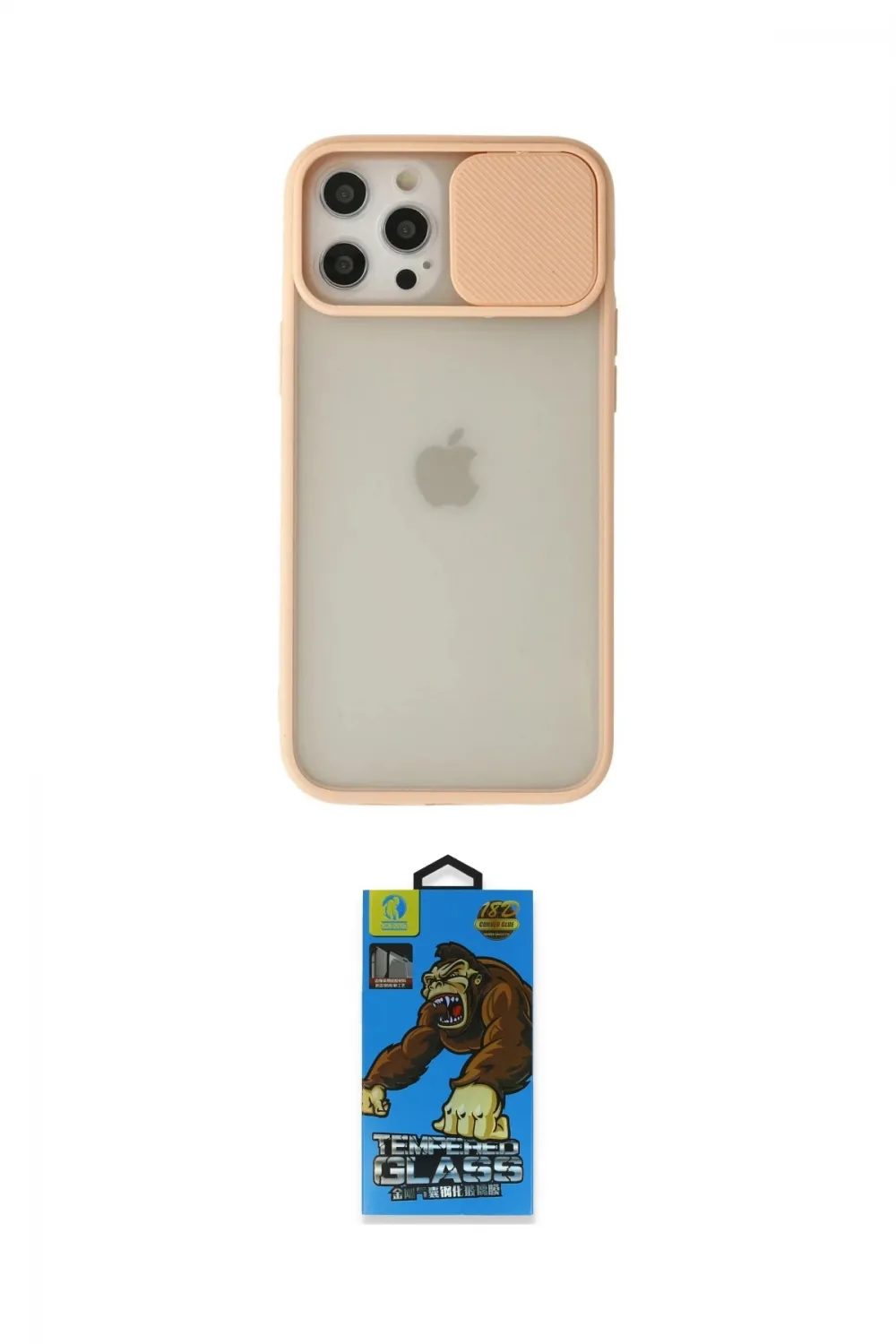 ieg™ iPhone 12 Pro Max Kılıf Vadi Çizgi - Siyah 18D Cam Ekran Koruyucu